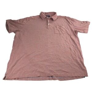 Patagonia Men's Polo XL Organic Cotton Vintage  Orange Gray Striped Short Sleeve